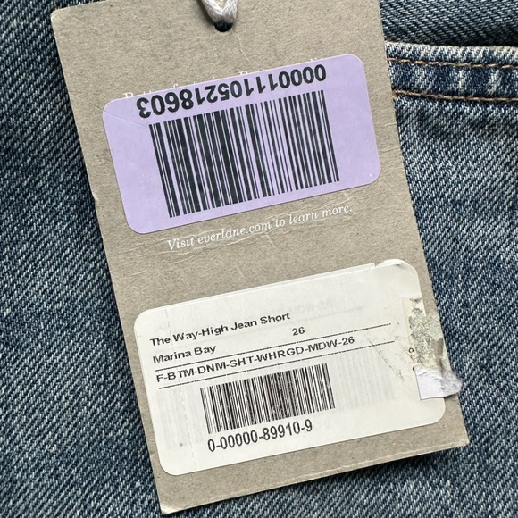 EVERLANE Way High Denim Shorts NWT - size 26 - Picture 2 of 3